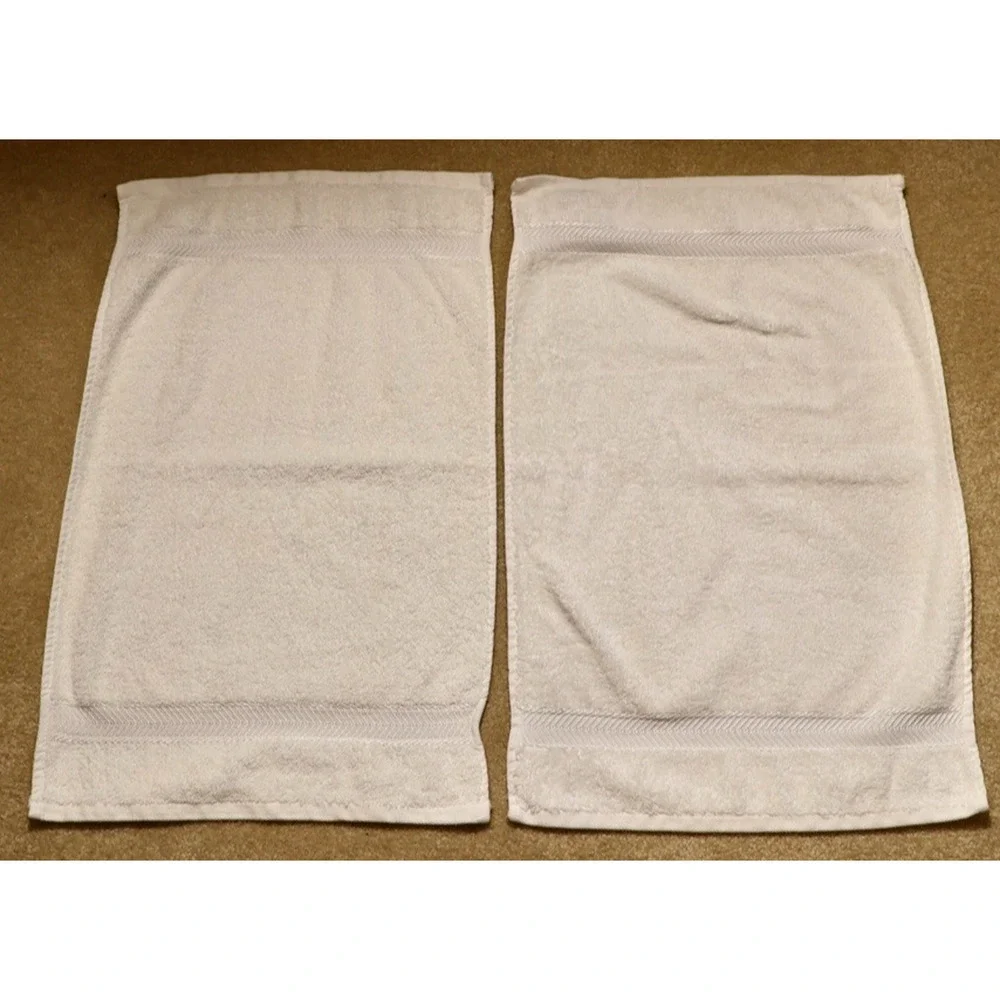 Bath Hand Towel Set of 2 Luxury Solid Off-White Conker 24x15